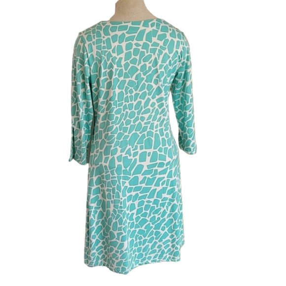 Barbara Gerwit V-Neck 3/4 Sleeve Midi Dress M - Picture 2 of 6